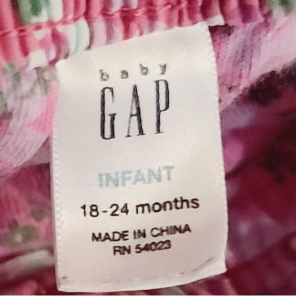 Baby Gap Pink Boho Foldover Front Pocket Snap Away Baby Girl Pants 18-24 mths - Picture 7 of 9